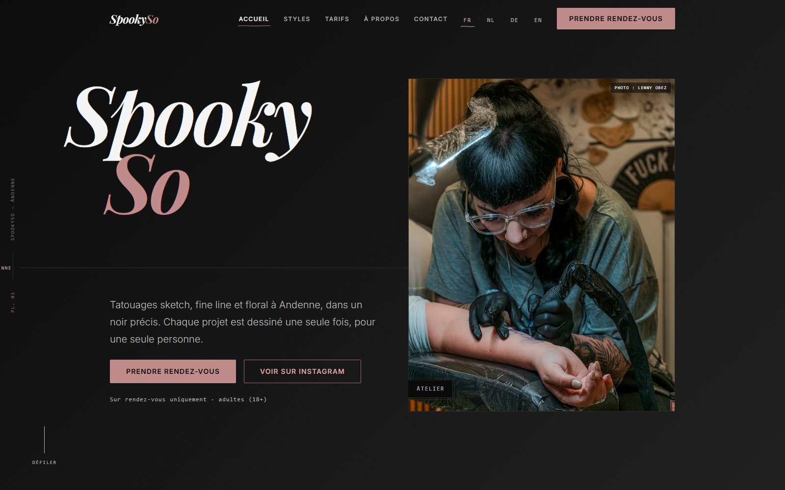 Capture du site spookyso.be