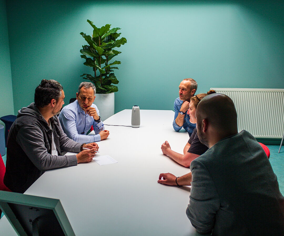 Development team brainstorming at the eTeamsys offices in Liège