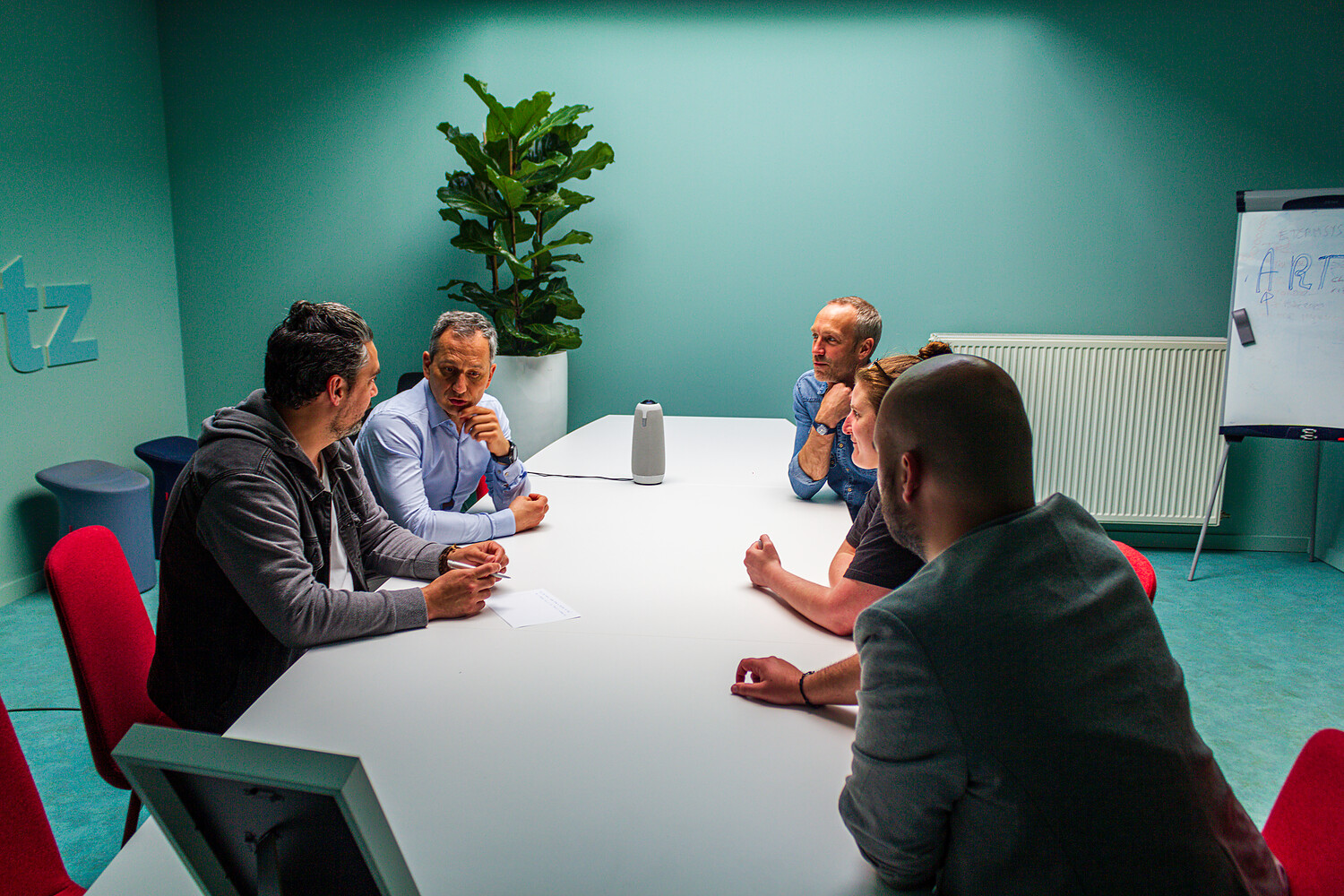 Development team brainstorming at the eTeamsys offices in Liège